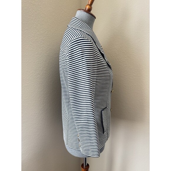 Cabi Size Small Blue Striped Double Breasted Blazer Jacket, Style #823 - Picture 6 of 9